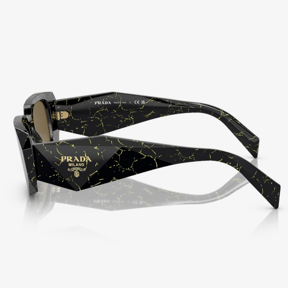 PRADA Rectangular Logo Sunglasses PR 17WSF Black/… - image 7